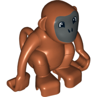 Visuel indicatif Rebrickable de Animal Duplo singe avec queue bouclée - sombre bleu gris visage motif imprimé (Duplo Animal Monkey with Curly Tail - Dark Bluish Gray Face Print)