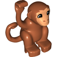 Visuel indicatif Rebrickable de Duplo singe animal avec queue bouclée - nougat visage avec des détails de cheveux motif imprimé (Duplo Animal Monkey with Curly Tail - Nougat Face with Hair Details Print)