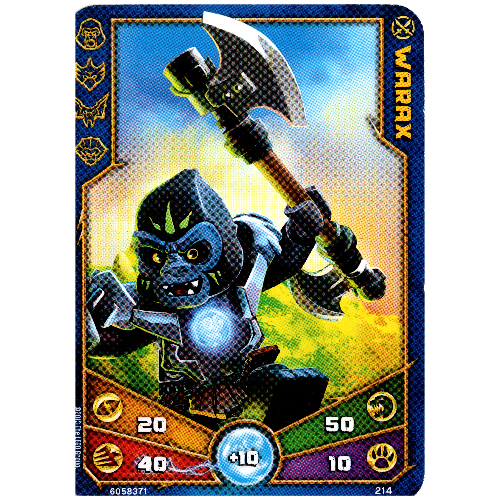 Carte à collectionner, Legends of Chima jeu n° 2: 214 - Warax (Trading Card, Legends of Chima Deck #2: 214 - Warax)