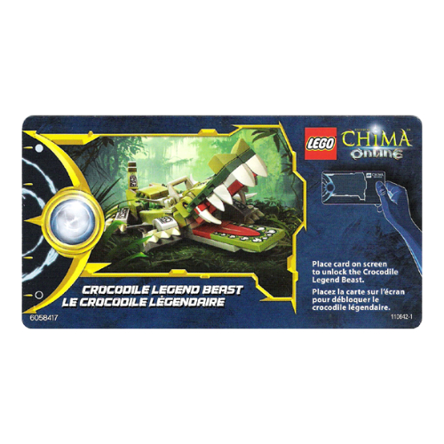 Carte à collectionner, carte de légende de chima en ligne - crocodile légende bête (Trading Card, Legends of Chima Online Card - Crocodile Legend Beast)