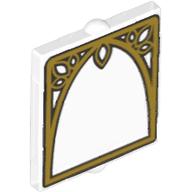 Visuel indicatif Rebrickable de Verre pour fenêtre 1 x 2 x 2 plat avec arc de fenêtre orné motif imprimé (Glass for Window 1 x 2 x 2 Flat with Ornamented Window Arch Print)