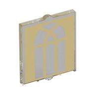 Visuel indicatif Rebrickable de Verre pour fenêtre 1 x 2 x 2 plat avec fenêtre beige motif imprimé (Glass for Window 1 x 2 x 2 flat with Arched Tan Window Print)