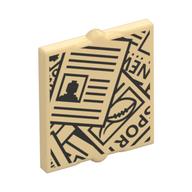 Visuel indicatif Rebrickable de Verre pour fenêtre 1 x 2 x 2 plat avec motif imprimé journaux (Glass for Window 1 x 2 x 2 Flat with Newspapers Print)