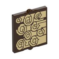 Visuel indicatif Rebrickable de Verre pour fenêtre 1 x 2 x 2 plat avec des rouleaux de beige imprimé (Glass for Window 1 x 2 x 2 Flat with Tan Scrolls Print)