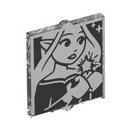Visuel indicatif Rebrickable de Verre pour fenêtre 1 x 2 x 2 plat avec Elfes Mini-poupée, motif imprimé étoiles (Glass for Window 1 x 2 x 2 Flat with Elves Mini-doll, Stars Print)