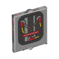 Visuel indicatif Rebrickable de Verre pour fenêtre 1 x 2 x 2 plat avec le modèle imprimé de condensateur de flux (Glass for Window 1 x 2 x 2 Flat with Flux Capacitor Print)