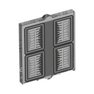 Visuel indicatif Rebrickable de Verre pour fenêtre 1 x 2 x 2 plat avec motif imprimé Phares gris foncé (Glass for Window 1 x 2 x 2 Flat with Dark Bluish Grey Headlights Print)