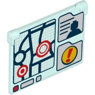 Visuel indicatif Rebrickable de Verre pour fenêtre 1 x 4 x 3 - Ouverture avec carte, minifigurine Silhouette et marque d'exclamation motif imprimé (Glass for Window 1 x 4 x 3 - Opening with Map, Minifig Silhouette and Exclamation Mark Print)