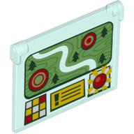 Visuel indicatif Rebrickable de Verre pour fenêtre 1 x 4 x 3 [ouverture] avec carte de la forêt motif imprimé (Glass for Window 1 x 4 x 3 [Opening] with Forest Map Print)
