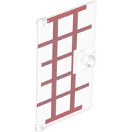 Visuel indicatif Rebrickable de Porte 1 x 4 x 6 lisse avec chanfrein poignée socle avec des lignes rouges foncées motif imprimé (Door 1 x 4 x 6 Smooth with Chamfered Handle Plinth with Dark Red Lines Print)