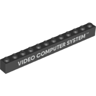 Visuel indicatif Rebrickable de Brique 1 x 12 avec motif imprimé 'VIDEO COMPUTER SYSTEM' (Brick 1 x 12 with 'VIDEO COMPUTER SYSTEM' Print)