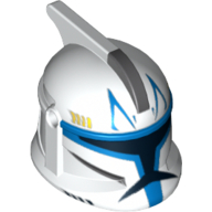 Casque Clone Trooper Phase 1, avec trous latéraux, motif imprimé à rayures bleues (Helmet Clone Trooper Phase 1, with Side Holes, Blue Stripe Print)