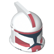 Casque Clone Trooper Phase 1, avec trous latéraux, motif imprimé Marquages rouges (Helmet Clone Trooper Phase 1, with Side Holes, Red Markings Print)