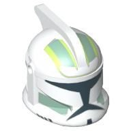 Visuel indicatif Rebrickable de Casque Clone Trooper Phase 1, avec trous latéraux, vert sable Marquages motif imprimé (Helmet Clone Trooper Phase 1, with Side Holes, Sand Green Markings Print)