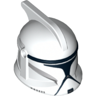 Casque Clone Trooper Phase 1, avec trous latéraux, marquages gris et motif imprimé Visière noire (Helmet Clone Trooper Phase 1, with Side Holes, Gray Markings and Black Visor Print)