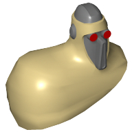 Tête de minifigurine spéciale, garde magna avec manteau et yeux rouges motif imprimé (Minifig Head Special, Magna Guard with Cloak and Red Eyes Print)