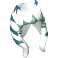 Coiffe Togruta Montrals, motif imprimé Ahsoka bleu foncé et vert sable (Headdress Togruta Montrals, Dark Blue and Sand Green Ahsoka Print)