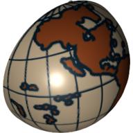 Visuel indicatif Rebrickable de Hémisphère dôme 2 x 2 avec découpe avec motif imprimé Amériques brun rougeâtre et globe du Pacifique Sud (Dome Hemisphere 2 x 2 with Cutout with Reddish Brown Americas and South Pacific Globe Print)