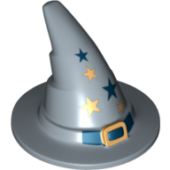 Chapeau, magicien, boucle d'or et étoiles motif imprimé (Hat, Wizard, Gold Buckle and Stars Print)