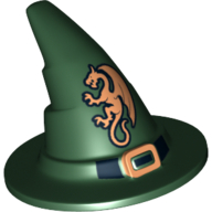 Chapeau, magicien, boucle et dragon d'or motif imprimé (Hat, Wizard, Buckle and Gold Dragon Print)