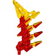 Visuel indicatif Rebrickable de Grande lame d'arme de figurine, 4 pointes, motif jaune marbré (Xplode) (Large Figure Weapon Blade, 4 Spikes, Marbled Yellow Pattern (Xplode))