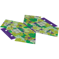 Visuel indicatif Rebrickable de Tente avec des feuilles de jungle avec motif imprimé de garniture violet foncé (Tent with Jungle Leaves with Dark Purple Trim Print)