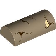 Visuel indicatif Rebrickable de Brique courbée 2 x 4 double, sans tenons, avec motif imprimé de colonnes marbrées fissurées (Brick Curved 2 x 4 Double, No Studs, with Cracked Marbeled Column Print)