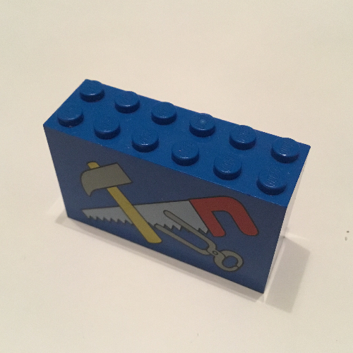 Visuel indicatif Rebrickable de Brique 2 x 6 x 3 avec motif imprimé Outils (Brick 2 x 6 x 3 with Tools Print)