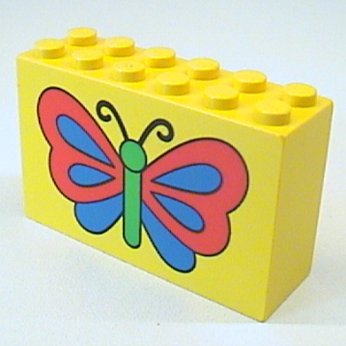Visuel indicatif Rebrickable de Brique 2 x 6 x 3 avec motif imprimé papillon (Brick 2 x 6 x 3 with Butterfly Print)