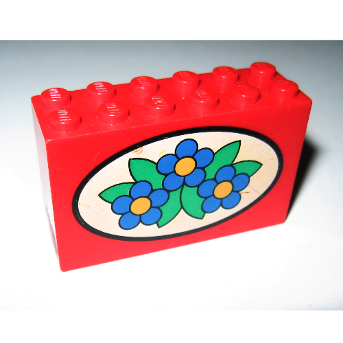 Visuel indicatif Rebrickable de Brique 2 x 6 x 3 avec motif imprimé Fleurs Bleues (Brick 2 x 6 x 3 with Blue Flowers Print)