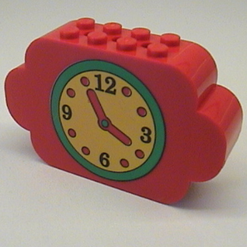 Visuel indicatif Rebrickable de Brique courbée 2 x 8 x 4 triples extrémités courbées avec motif imprimé horloge (Brick Curved 2 x 8 x 4 Triple Curved Ends with Clock Print)