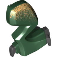 Visuel indicatif Rebrickable de Partie du corps de la créature, jambe de dragon, droite avec griffes noires et motif imprimé de hanche en or métallique (Creature Body Part, Dragon Leg, Right with Black Claws and Metallic Gold Hip Print)