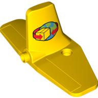 Visuel indicatif Rebrickable de Duplo avion cargo queue avec boîte et flèches et globe motif imprimé (Duplo Airplane Cargo Tail with Box and Arrows and Globe Print)