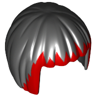 Cheveux courts bob coupés avec motif imprimé franges rouge foncé (karai) (Hair Short Bob Cut with Dark Red Bangs Print (Karai))