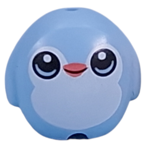 Visuel indicatif Rebrickable de Oreiller peluche jouet avec yeux bleu moyen, bec de corail, blanc poitrine motif imprimé (Pillow Plush Toy with Medium Blue Eyes, Coral Beak, White Chest Print)