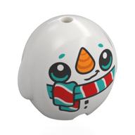 Visuel indicatif Rebrickable de Oreiller peluche jouet avec bonhomme de neige, nez de carotte, yeux turquoise foncé, rouge / sombre Turquoise motif imprimé écharpe (Pillow Plush Toy with Snowman, Carrot Nose, Dark Turquoise Eyes, Red/Dark Turquoise Scarf Print)