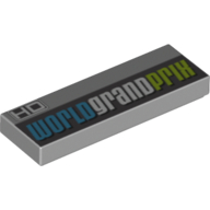Visuel indicatif Rebrickable de Tuile 1 x 3 avec motif imprimé 'WORLD GRAND PRIX' (Tile 1 x 3 with 'WORLD GRAND PRIX' Print)