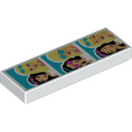 Visuel indicatif Rebrickable de Tuile 1 x 3 avec motif imprimé 3 photos d'Friends (Tile 1 x 3 with 3 Friends Photos Print)