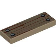 Visuel indicatif Rebrickable de Tuile 1 x 3 avec grain de bois et motif imprimé 4 clous (Tile 1 x 3 with Wood Grain and 4 Nails Print)