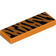 Visuel indicatif Rebrickable de Tuile 1 x 3 avec motif imprimé Fourrure Noire (Tile 1 x 3 with Black Fur Print)