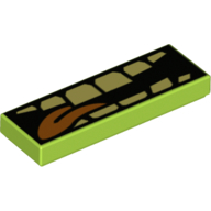Visuel indicatif Rebrickable de Tuile 1 x 3 avec dents jaunes, motif imprimé langue (Tile 1 x 3 with Yellow Teeth, Tongue Print)