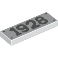 Visuel indicatif Rebrickable de Tuile 1 x 3 avec motif imprimé '1928' (Tile 1 x 3 with '1928' Print)