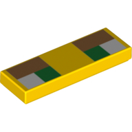 Visuel indicatif Rebrickable de Tuile 1 x 3 avec motif imprimé carrés pixellisés (yeux) (Tile 1 x 3 with Pixelated Squares (Eyes) Print)