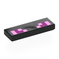 Visuel indicatif Rebrickable de Tuile 1 x 3 avec magenta pixélisé, motif imprimé rose vif (Tile 1 x 3 with Pixelated Magenta, Bright Pink Print)