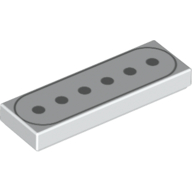 Visuel indicatif Rebrickable de Tuile 1 x 3 avec des points argentés, motif imprimé rectangle (prise de guitare) (Tile 1 x 3 with Silver Dots, Rectangle Print (Guitar Pickup))