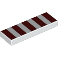 Visuel indicatif Rebrickable de Tuile 1 x 3 avec motif imprimé carrés rouges foncés (Tile 1 x 3 with Dark Red Squares Print)