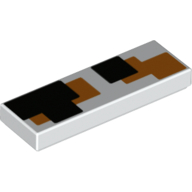 Visuel indicatif Rebrickable de Tuile 1 x 3 avec motif imprimé Carrés Noir/Orange (Tile 1 x 3 with Black/Orange Squares Print)
