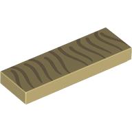 Visuel indicatif Rebrickable de Tuile 1 x 3 avec des lignes de beige foncé / motif imprimé cheveux (Tile 1 x 3 with Dark Tan Lines / Hair Print)