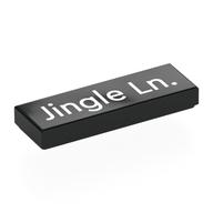Visuel indicatif Rebrickable de Tuile 1 x 3 avec motif imprimé blanc 'Jingle Ln.' (Tile 1 x 3 with White 'Jingle Ln.' Print)