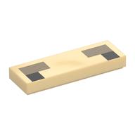 Visuel indicatif Rebrickable de Tuile 1 x 3 avec yeux brun foncés pixelisés, motif imprimé sourcils beige foncés (Tile 1 x 3 with Pixelated Dark Brown Eyes, Dark Tan Eyebrows Print)